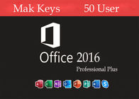 50 активированных онлайн ключей лицензии Mak Windows положительной величины офиса MS 2016 потребителя Pro